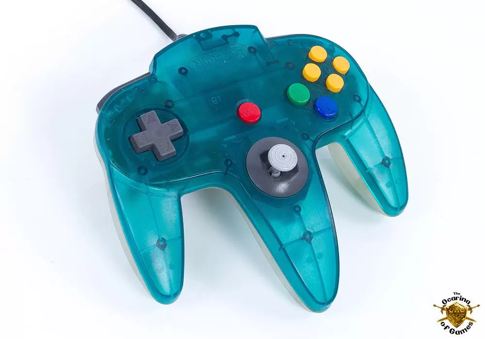 Manette Nintendo 64 Blanc Transparent & Bleue
